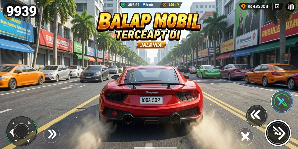 Tampilan gameplay balap mobil yang seru dan mendebarkan
