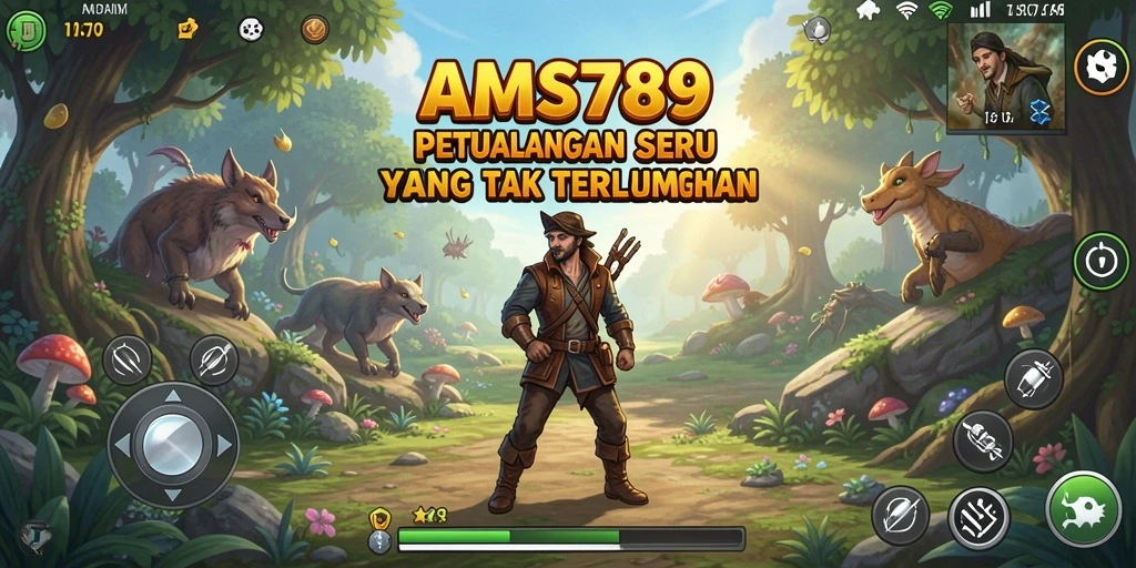 Tampilan screenshot utama AMS789 yang menampilkan gameplay petualangan yang mendebarkan.