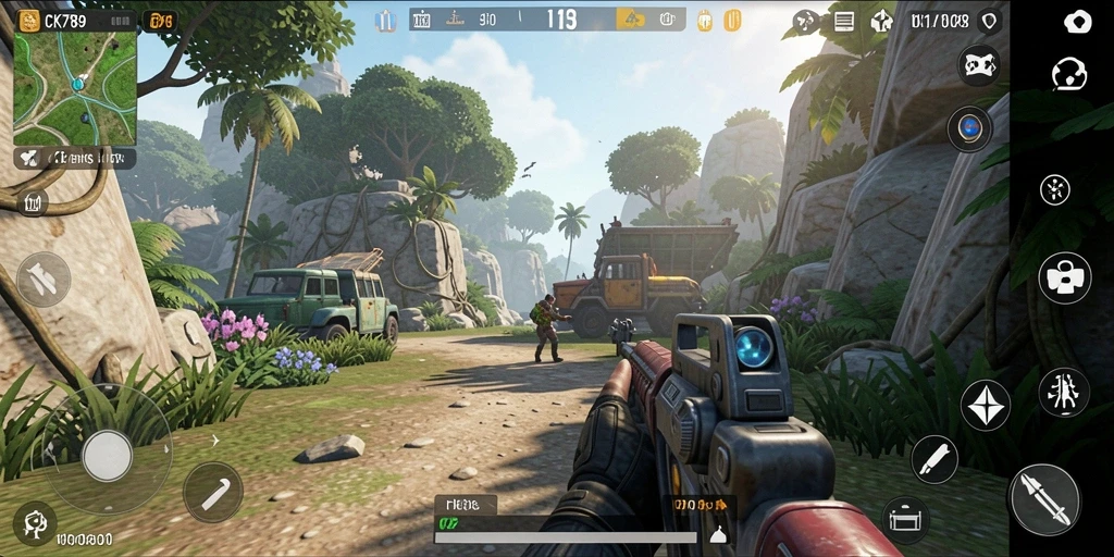 Tampilan gameplay seru di CK789 dengan karakter beraksi.
