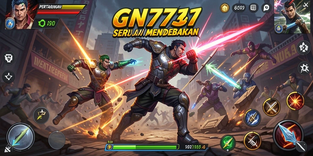Tangkapan layar gameplay GN777 menunjukkan aksi seru dalam pertarungan Fighting.