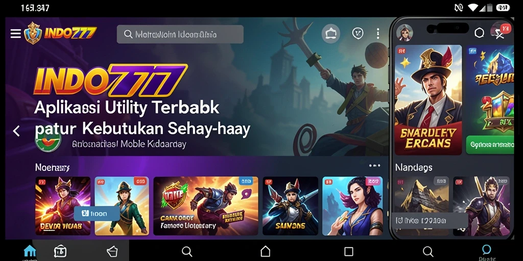 Screenshot INDO777 menampilkan antarmuka pengguna yang intuitif dan fitur-fitur Utility.