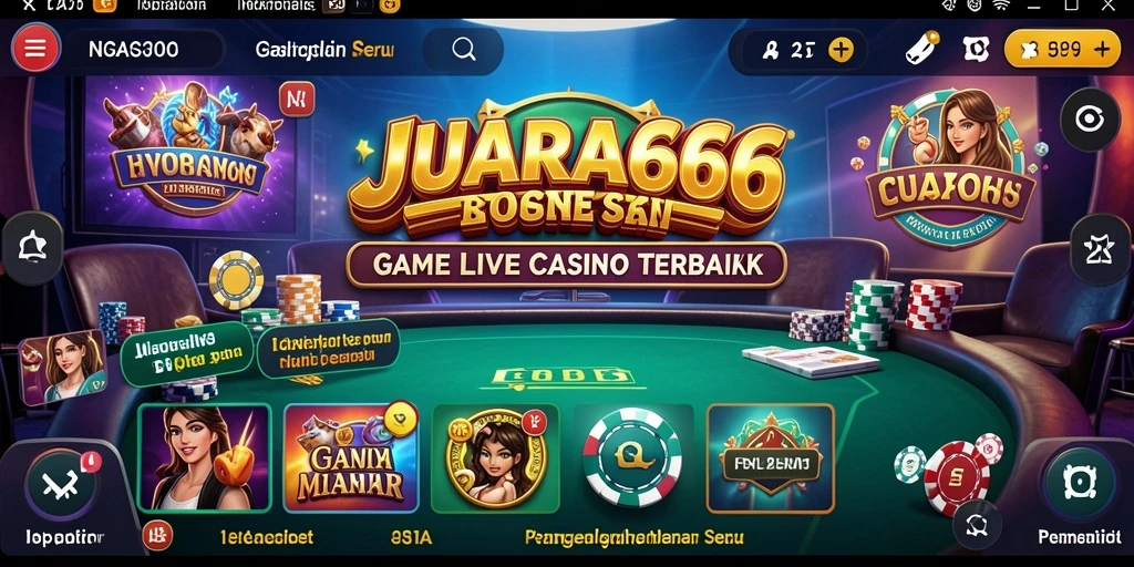 Screenshot gameplay JUARA666 dengan dealer langsung yang profesional.