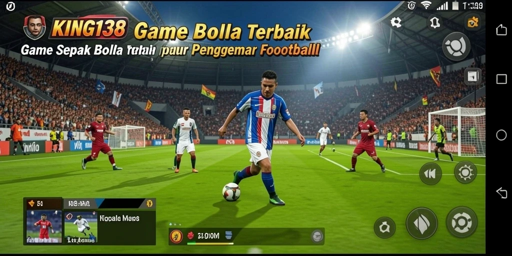 Tampilan gameplay menarik dalam game sepak bola KING138.