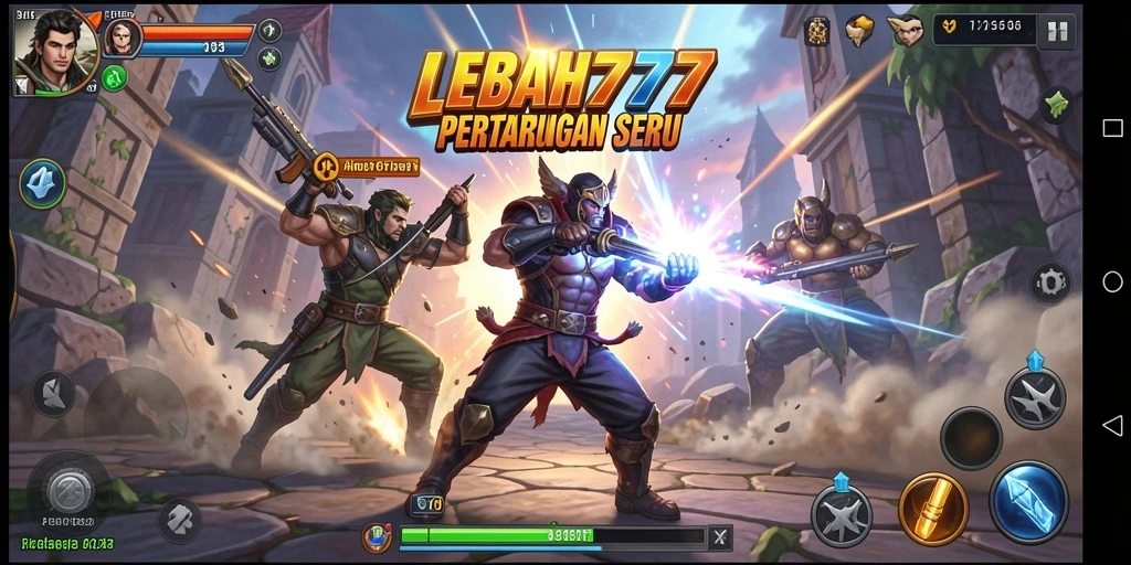 Tangkapan layar gameplay LEBAH777 menampilkan aksi bertarung yang seru.