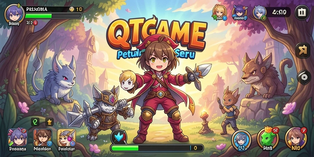 Screenshot QTGAME menampilkan aksi seru dalam petualangan Anime.