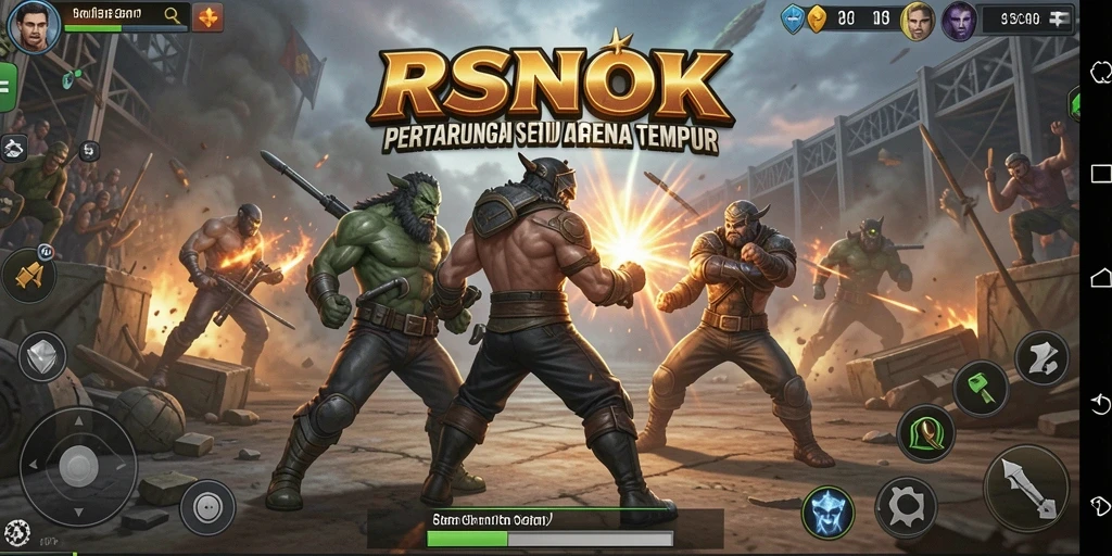 Tampilan gameplay RSNOK yang penuh aksi dan pertarungan seru.