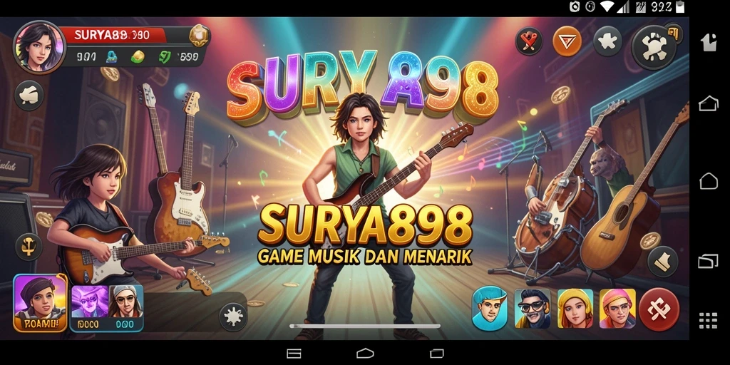 Tampilan gameplay menarik dari SURYA898 yang penuh musik.
