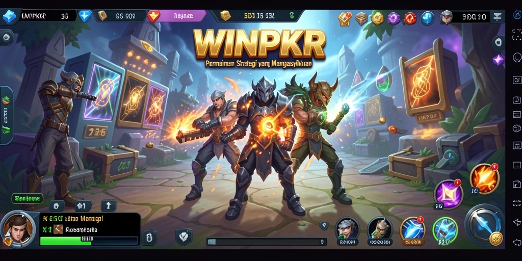 Tampilan gameplay WINPKR yang seru dan mendebarkan di layar.