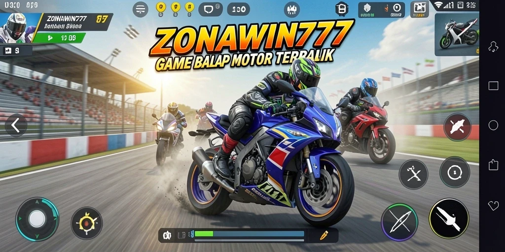 Tampilan gameplay ZONAWIN777 yang seru dan mendebarkan saat balapan.